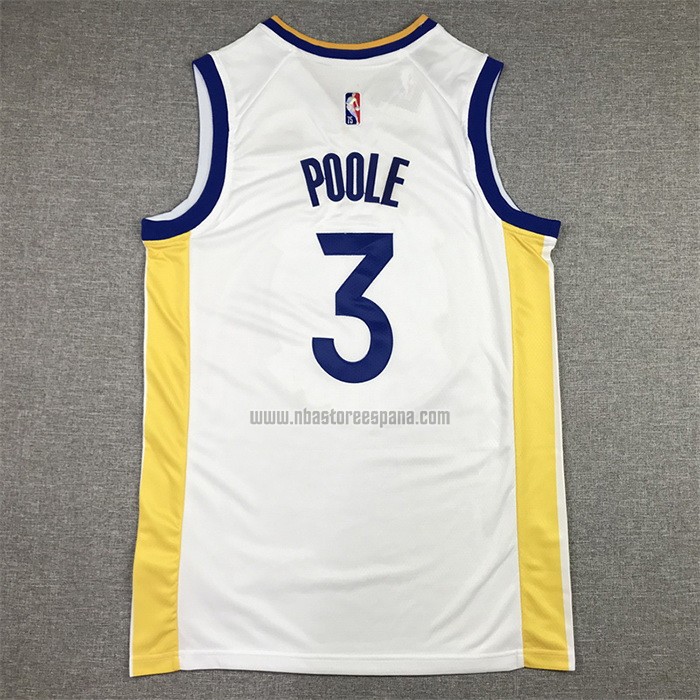Camiseta Golden State Warriors Jordan Poole NO 3 Association Blanco